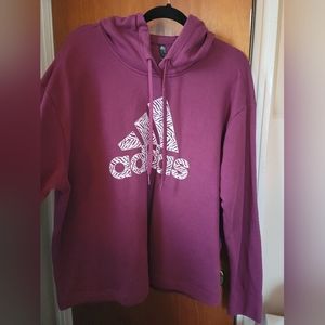 Adidas crop hoodie sweatshirt Wine size 3x